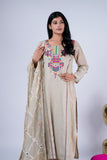 Ivory Rangrez Mirror Work Embroidered Suit Set
