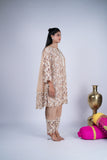 Nude Beige Floral Cutwork Embroidered Suit Set