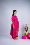 Kesariya Noor Embroidered Raw Silk Suit Set with Banarasi Dupatta