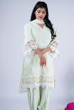 Pastel Mint Green Embroidered Tulip Style Suit Set