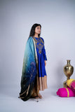 Royal Blue Anarkali Suit Set with Zardozi Yoke