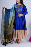 Royal Blue Anarkali Suit Set with Zardozi Yoke