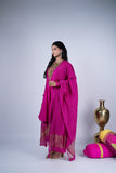 Rani Pink Anarkali Set with Sequin Yoke