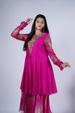 Rani Pink Anarkali Set with Sequin Yoke