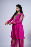 Rani Pink Anarkali Set with Sequin Yoke