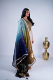 Steel Grey Antique Zardozi Anarkali Suit Set