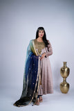 Steel Grey Antique Zardozi Anarkali Suit Set