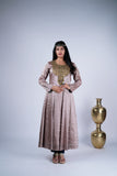 Steel Grey Antique Zardozi Anarkali Suit Set