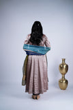 Steel Grey Antique Zardozi Anarkali Suit Set