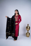 Crimson Red Zardozi Suit Set