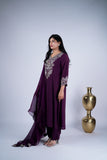 Royal Plum Embroidered Suit Set