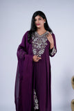 Royal Plum Embroidered Suit Set