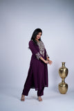 Royal Plum Embroidered Suit Set