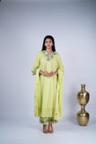 Lime Green Embroidered Suit Set