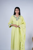 Lime Green Embroidered Suit Set