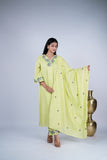 Lime Green Embroidered Suit Set