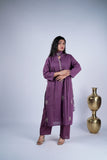 Pintuck Mauve Purple Embroidered Suit Set