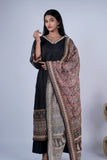 Ajrakh-Inspired Print Charcoal Black Suit Set