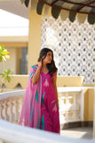 Vibrant Pink Floral Kurta Pant Set with Dupatta