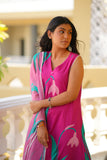 Vibrant Pink Floral Kurta Pant Set with Dupatta