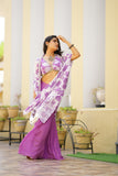 Purple Floral Indo-Western Sharara Set with Cape