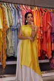Yellow Hand-Embellished Layered Dress