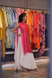 Pink Hand-Embellished Layered Dress