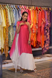 Pink Hand-Embellished Layered Dress