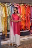 Pink Hand-Embellished Layered Dress