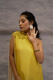 Yellow Hand-Embellished Layered Dress