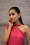 Pink Hand-Embellished Layered Dress