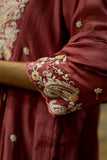 Zamun Mul Chanderi Embroidered Suit Set with Dupatta
