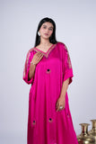 Fuchsia Kaftan Co-Ord Set with Embellished V-Neckline