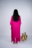 Fuchsia Kaftan Co-Ord Set with Embellished V-Neckline