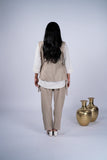 Linen Co-ord Set with Floral Embroidered Side-Tie Vest