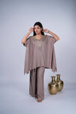 Kaftan Co-ord Set with Mirror Work & Metallic Embellishments