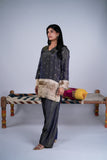 Midnight Farshi Salwar Suit Set with Sequin Motifs & Metallic Fringes
