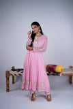 Chanderi Gota Anarkali Suit Set with Dupatta