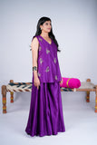 Festive Purple Mirror Work Palazzo Set