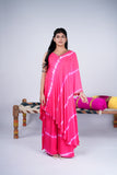 Poppy Red Leheriya Indo-Western Set