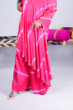 Poppy Red Leheriya Indo-Western Set