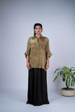 Olive Green Ajrakh Print Shirt