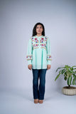 Floral Embroidered Peplum Top