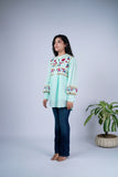 Floral Embroidered Peplum Top