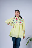 Floral Embroidered Peplum Top