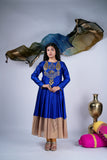 Royal Blue Anarkali Suit Set with Zardozi Yoke