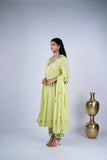 Lime Green Embroidered Suit Set