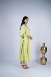 Lime Green Embroidered Suit Set