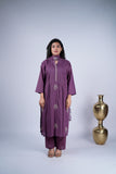 Pintuck Mauve Purple Embroidered Suit Set