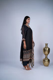 Ajrakh-Inspired Print Charcoal Black Suit Set